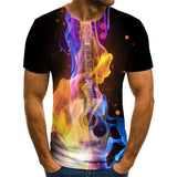 2020 new T-shirt men's music symbol T-shirt 3d guitar T-shirt shirt printed Gothic anime clothing short-sleeved T-shirt 110-6XL