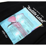 Mens Hip Hop 2020 Streetwear Hoodie Butterfly Printed Sweatshirt Harajuku Autumn Pocket Cotton Fleece Hooded Pullover Hipster