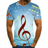 2020 new T-shirt men's music symbol T-shirt 3d guitar T-shirt shirt printed Gothic anime clothing short-sleeved T-shirt 110-6XL