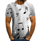 2020 new T-shirt men's music symbol T-shirt 3d guitar T-shirt shirt printed Gothic anime clothing short-sleeved T-shirt 110-6XL