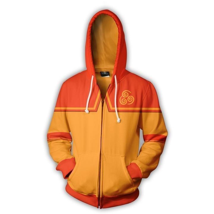 Avatar: The Last Airbender Hoodie 3D Printed Zip Up Polyester Hip Hop Men Hooded Hoodie for Spring Autumn Sportswear