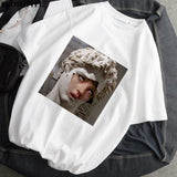 2021 Women T-Shirt Monla Lisa Printed t-shirt Female Ulzzang Aesthetic T-Shirts with short sleeve Harajuku Tops Oversized t-shir