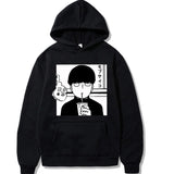 2020 Mob Psycho 100 Black Funny hoodie Men Streetwear Harajuku Cotton Casual hoodie Anime sweatshirt Homme