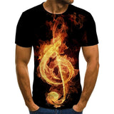 2020 new T-shirt men's music symbol T-shirt 3d guitar T-shirt shirt printed Gothic anime clothing short-sleeved T-shirt 110-6XL