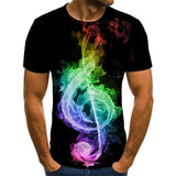 2020 new T-shirt men's music symbol T-shirt 3d guitar T-shirt shirt printed Gothic anime clothing short-sleeved T-shirt 110-6XL